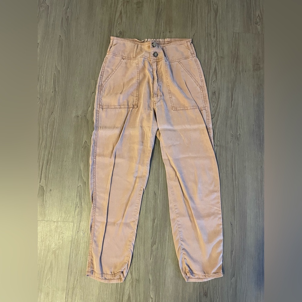 Abercrombie & Fitch Women's Light Brown Paperbag Waist Pants